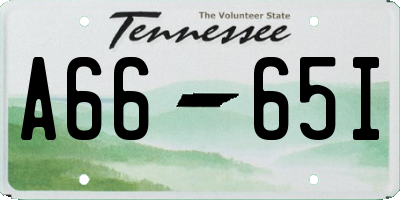 TN license plate A6665I