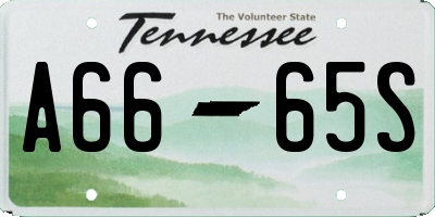 TN license plate A6665S