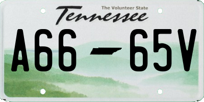TN license plate A6665V