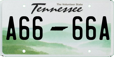 TN license plate A6666A