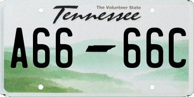 TN license plate A6666C