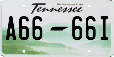 TN license plate A6666I