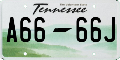 TN license plate A6666J