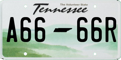 TN license plate A6666R