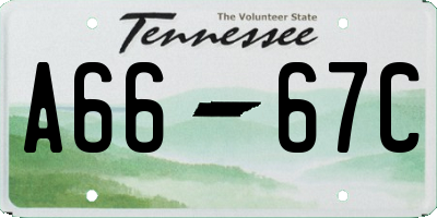 TN license plate A6667C