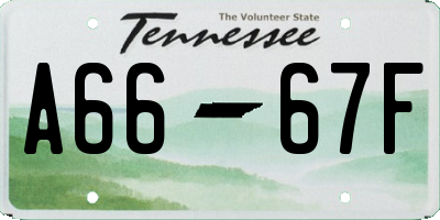 TN license plate A6667F