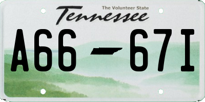 TN license plate A6667I