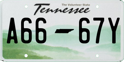 TN license plate A6667Y