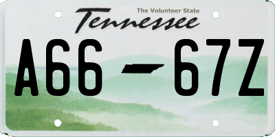 TN license plate A6667Z