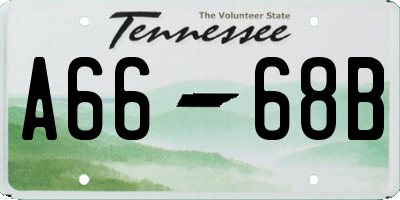 TN license plate A6668B