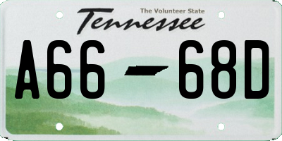 TN license plate A6668D