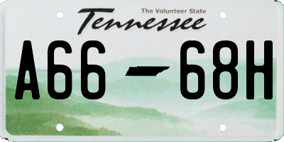 TN license plate A6668H