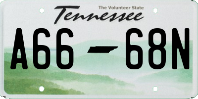 TN license plate A6668N
