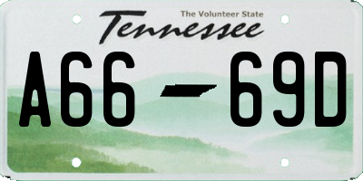 TN license plate A6669D