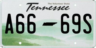 TN license plate A6669S