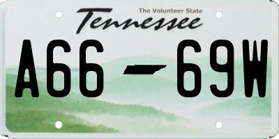 TN license plate A6669W