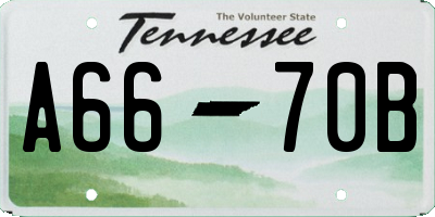 TN license plate A6670B