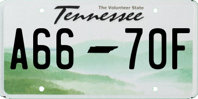 TN license plate A6670F