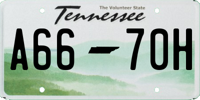TN license plate A6670H