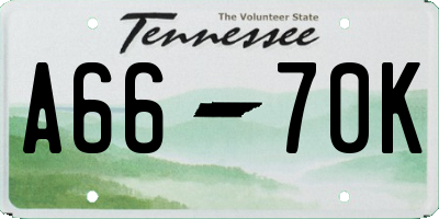 TN license plate A6670K