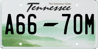 TN license plate A6670M