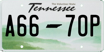 TN license plate A6670P
