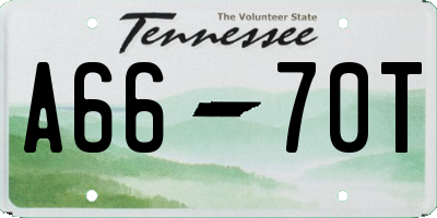 TN license plate A6670T