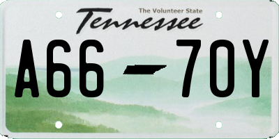 TN license plate A6670Y