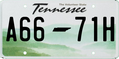 TN license plate A6671H