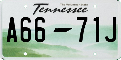 TN license plate A6671J