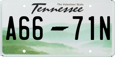 TN license plate A6671N