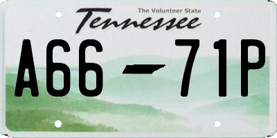 TN license plate A6671P