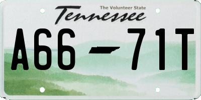 TN license plate A6671T