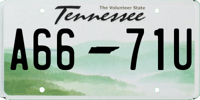 TN license plate A6671U