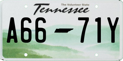 TN license plate A6671Y