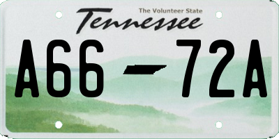 TN license plate A6672A