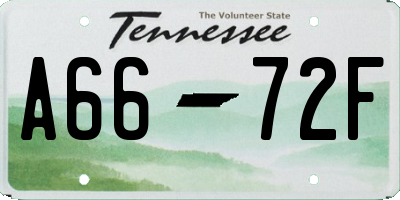 TN license plate A6672F