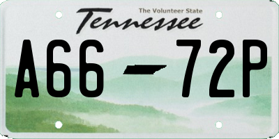 TN license plate A6672P