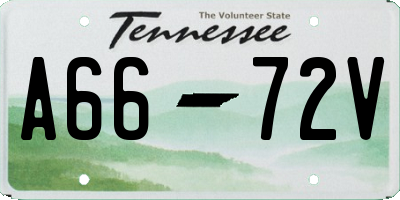 TN license plate A6672V