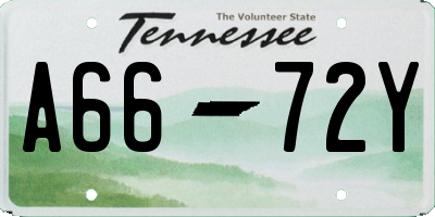 TN license plate A6672Y