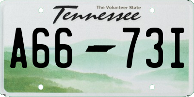 TN license plate A6673I