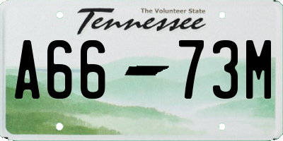 TN license plate A6673M