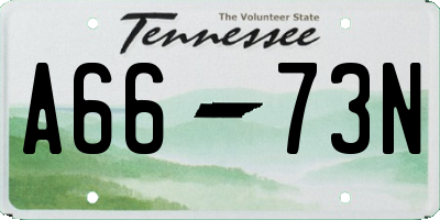TN license plate A6673N