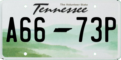 TN license plate A6673P