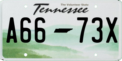 TN license plate A6673X