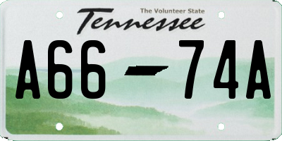 TN license plate A6674A