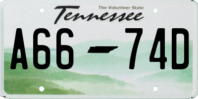 TN license plate A6674D