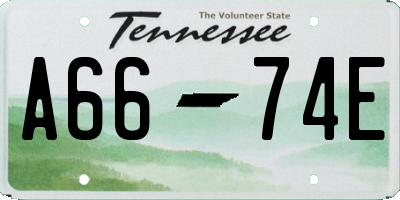 TN license plate A6674E
