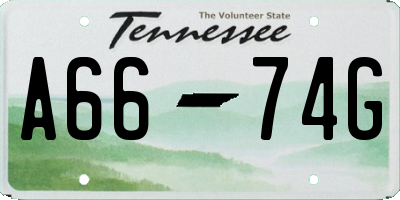 TN license plate A6674G