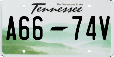 TN license plate A6674V